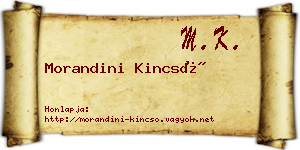 Morandini Kincső névjegykártya